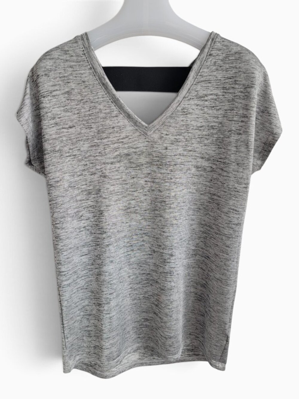 Stella & Dot Silver Metallic V Neck Open Back Top M Y2K Going Out Downtown Girl